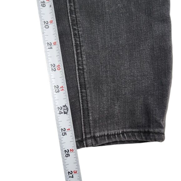 Free People Fishnet Patch Jeans Button Fly Faded Black Distressed Womens Sz 26 - Picture 7 of 9